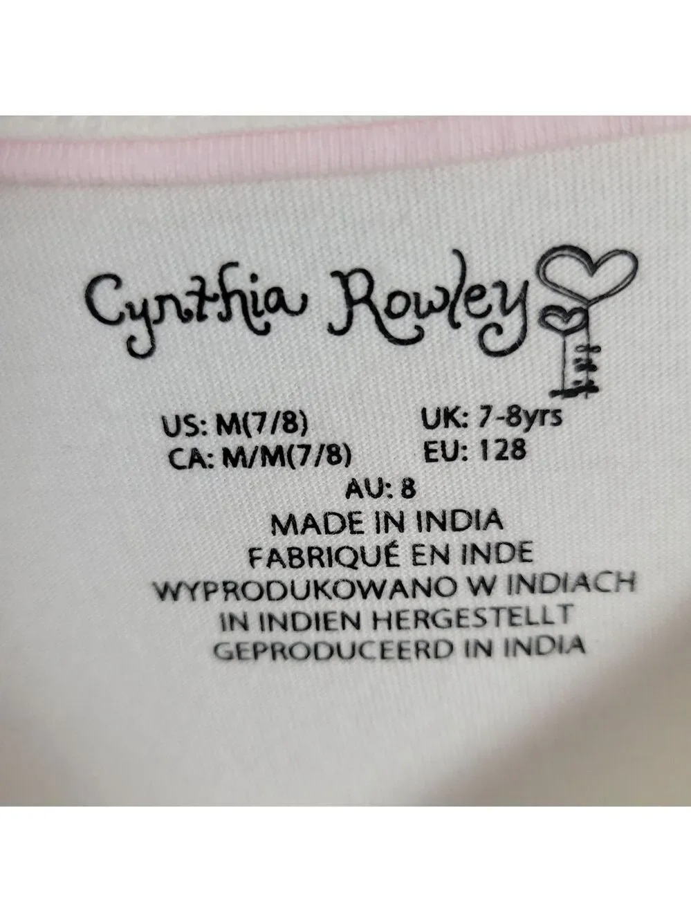 Cynthia Rowley Top Girls' White Winter M 7/8 Snowman cats frilly lace glitter